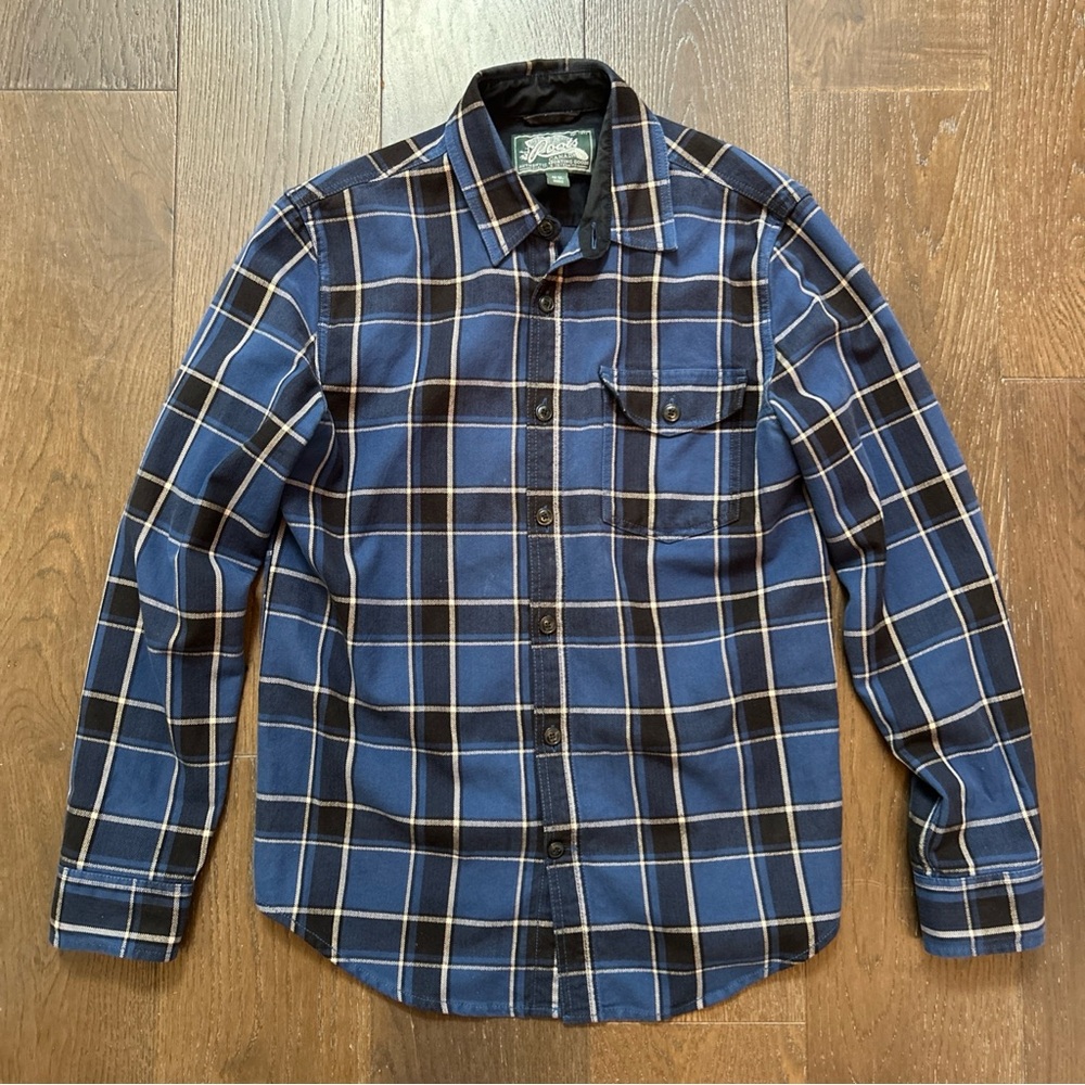 Vintage Roots Canada Plaid Flannel Mens Shirt Size Medium Blue